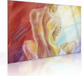 Tablou pe sticlă - Imaginea unei femei care se odihnește, pictură în ulei (70x50 cm)