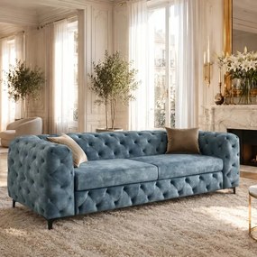 Canapea design Chesterfield, Catifea, Petrol, MODERN BAROCK