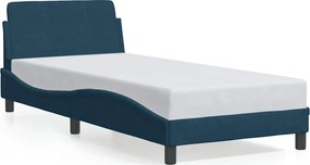 vidaXL Cadru de pat cu tăblie, Dover, albastru, 80x200 cm, catifea