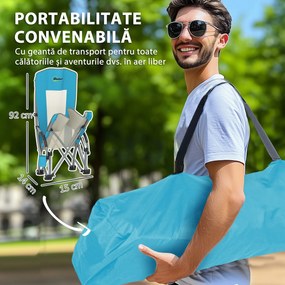 Outsunny Set Scaune Plajă Albastru cu Accesorii | Aosom Romania