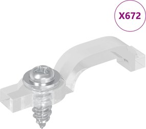 vidaXL Clipuri LED pentru Strip 12 pcs Transparent 23,8 x 7,3 x 4,3 mm