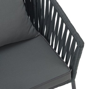 Fotolii din răchită cu perne 2 buc, gri închis