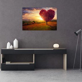 Tablou cu copaci în forma de inimă (90x60 cm)