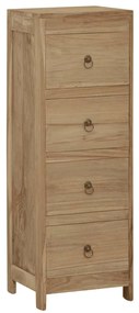 vidaXL Comodă cu sertare, 30x30x90 cm, lemn masiv tec