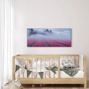 Tablou - Peisaj cu câmpuri de lalele (120x50 cm)