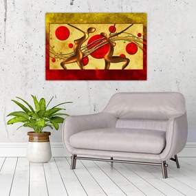 Tablou abstract cu două femei (90x60 cm)