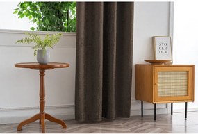 Draperie opaca LOOM VELVET 140x250 cm, maro Agatat: Inele metalice