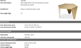 Masuta de cafea design LUX Metro Chic alama periata