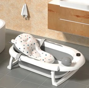 Cada de baie pliabilă pentru copii VAIANA PREMIUM cu pernă - mai multe culori Bej