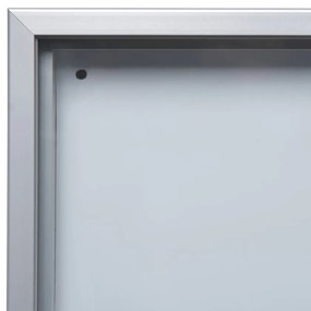Vitrina cu informații interioare cu uși glisante SLIM 15 x A4 - spate tablă, aluminiu