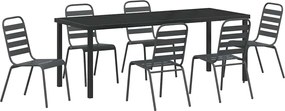 vidaXL Set de masă pentru grădină 7 pcs Antracit