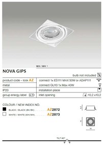 Spot incastrabil directionabil tavan/plafon NOVA GIPS 1 negru