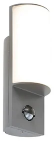 Lampă de perete exterioară modernă gri închis cu senzor de mișcare - Harry
