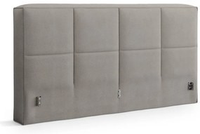 Tăblie de pat gri deschis tapițată 229x100 cm Darren – Micadoni