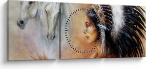 Tablou - Farmecele indienilor (cu ceas) (90x30 cm)