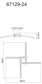Plafonieră LED Globo 67129-24 TANSY 4xLED/6W/230V