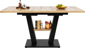 Masă extensibilă pentru dining cu picioare în formă de V, Culoare naturală | Aosom Romania