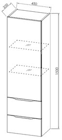 Dulap inalt suspendat, Kolpasan, Tara, cu 1 usa si 2 sertare, craft wood