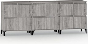 vidaXL Dulapuri, 3 buc, sonoma gri, 60x35x70 cm, lemn prelucrat