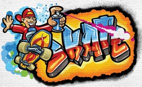 Fototapet - Graffiti colorat - skateboard (254x184 cm), în 8 de alte dimensiuni noi