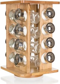 BANQUET Set de recipiente pentru condimente BRILLANTE în suport din lemn 16 buc.