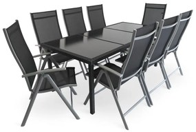 Set gradina Orsino - 8 locuri, negru / gri