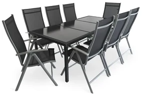 Set gradina Orsino - 8 locuri, negru / gri