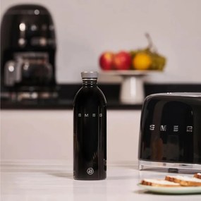 Sticla Smeg Urban WBF02BL, 1 l, Inchidere ermetica, Fara VRA, Otel inoxidabil, Negru