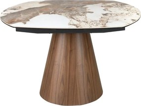 Masa extensibila design LUX Porcelain Marble 130-190cm