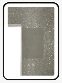 Oglindă Baie LED și Dezaburire Elit's Premium cu Senzor Touch, Lumina Rece, Caldă și Neutră, 50x70cm, cu rama Negru Antichizat
