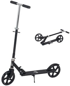 HOMCOM Trotinetă Pliabilă pentru Copii de 7-14 Ani Scuter Infantil Ghidon Ajustabil în Înălțime de 4 Nivele cu Frână 88x37x75-100 cm Negru | Aosom Romania