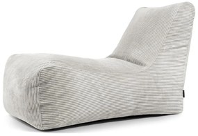 Fotoliu bean bag crem cu tapițerie din catifea reiată Lounge – SLOWDOWN