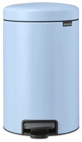 Cos de gunoi cu pedala Brabantia NewIcon 1005532, 12 L, Inchidere lina, Baza antiderapanta, Albastru deschis