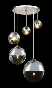 Lustra moderna cu 5 pendule VARUS nickel/crom 15851-5 GL
