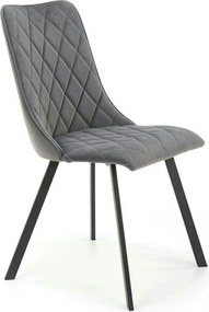 Scaun K450, gri/negru, stofa catifelata/metal, 44x58x85 cm