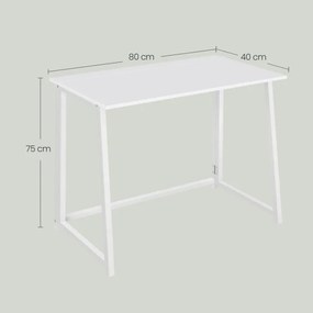 Set pentru birou ZARIMO masa 80x40 cm, alb + fotoliu AVOLA VELVET, mentol.
