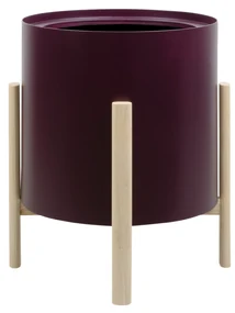 Ghiveci rotund cu auto-irrigare ASHI, diferite variante - Hobby Flower Dimensiuni: Ø 41 x 51, Culoare: vin roșu