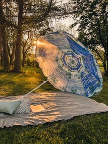 Umbrela de soare alb-albastru, SOLSTICE 180 cm