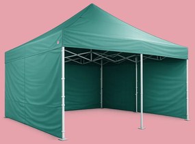 Cort pliabil 5×5 m – aluminiu hexagon profi, Verde