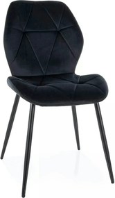 Scaun RICK, negru - Bluvel 19, stofa catifelata/metal, 48x56x86 cm