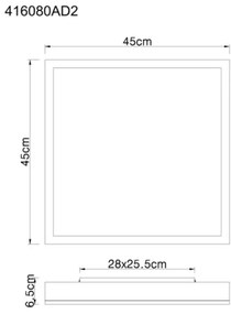 Plafonieră LED Globo 416080AD2 DORO LED/24W/230V 3000K 45x45 cm