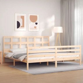 3194851 vidaXL Cadru pat cu tăblie 200x200 cm, lemn masiv de pin