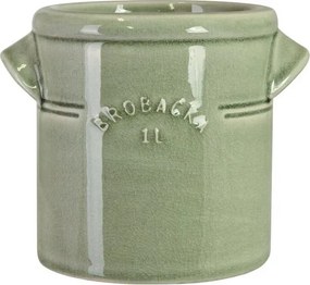 Ghiveci din ceramică glazurată manual 1L verde deschis, „Brobacka"