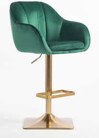 HR2055KW Scaun Verde din Catifea cu Bază Aurie