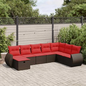 vidaXL Set canapele de grădină cu perne, 8 piese, maro, poliratan