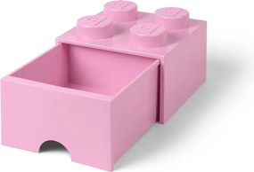Cutie pătrată pentru depozitare LEGO®, roz deschis