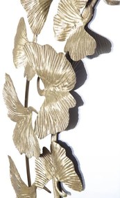 Oglinda decorativa aurie cu rama din metal, ∅ 87 cm, Glam Butterflies Mauro Ferretti