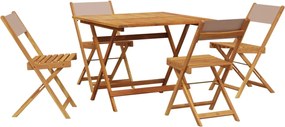 vidaXL Set mobilier de grădină 5 piese textil taupe/lemn masiv