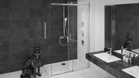 Cabina de dus Rea Nixon deschidere stanga 140x90 cm crom