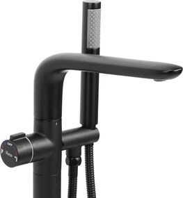 Baterie cada freestanding Rea Clark, negru mat